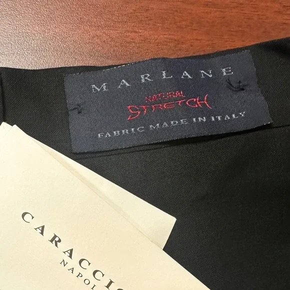 Caracciolo Napoli Marlane Dress Pants Mens Size‎ 40 Slacks Black Wool Flaw NWT